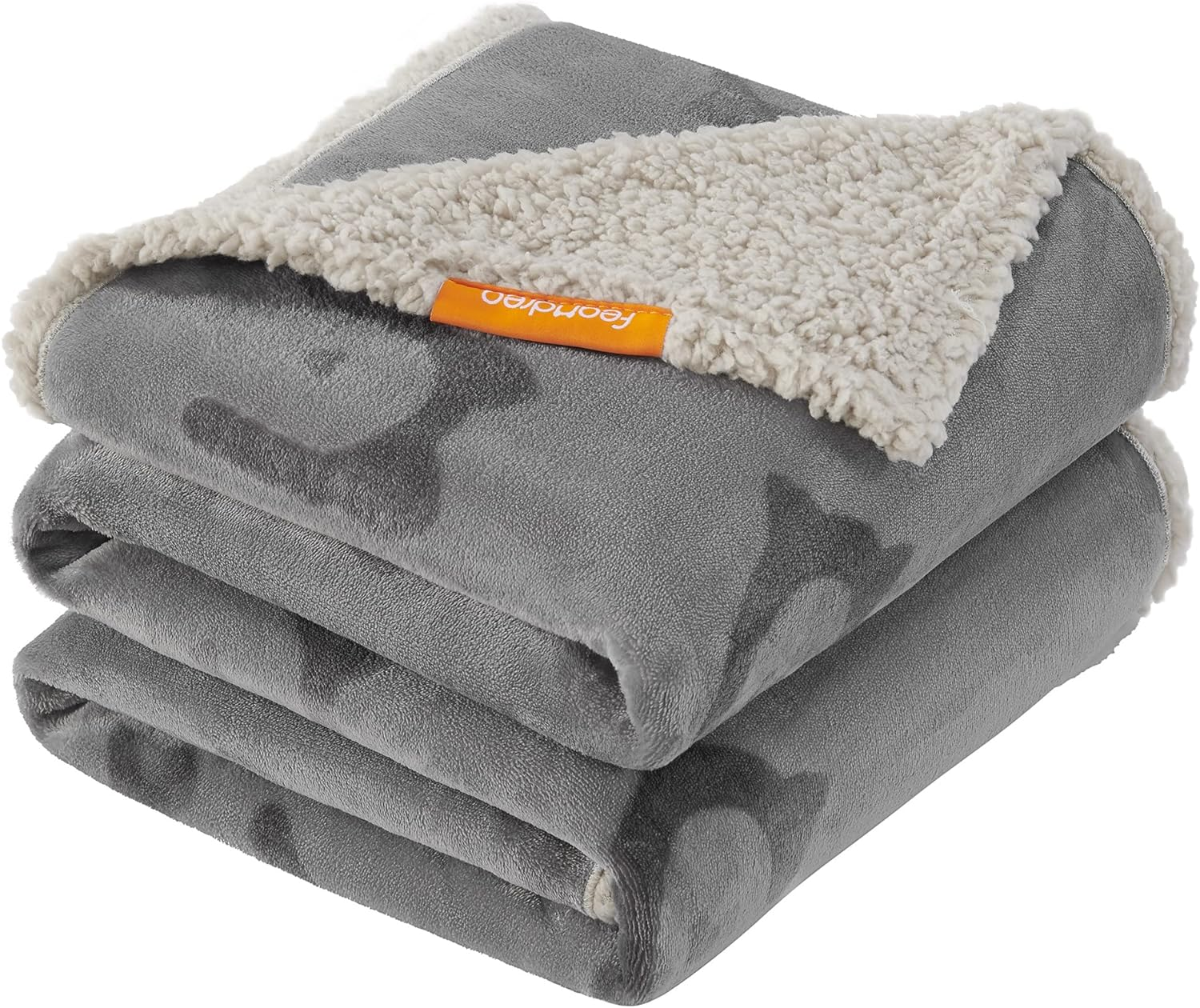 Wasserdichte Hundedecke, Sherpa Fleece Haustier Decke Für Mittelgroße Und Große Hunde, Katzen, 152 X 127 Cm, XL, Maschinenwaschbar, Beidseitiger Sofabezug-Schutz, Grau PPB060G01