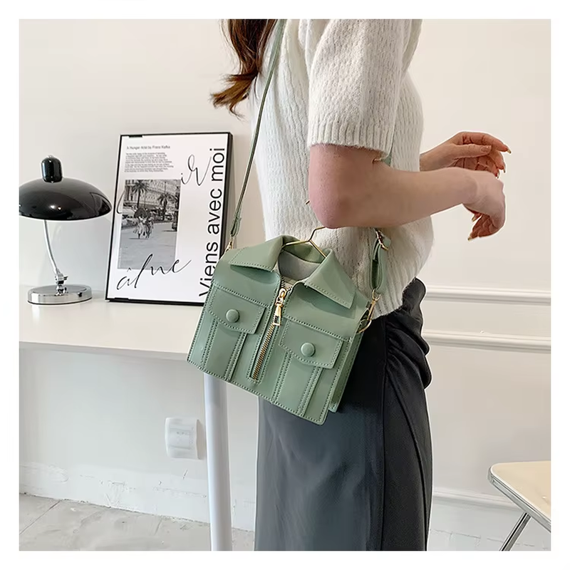 2025 New Women'S Retro Design Handheld One Shoulder Crossbody Bag Fashionable Simple Style Durable PU Material Lady Pattern