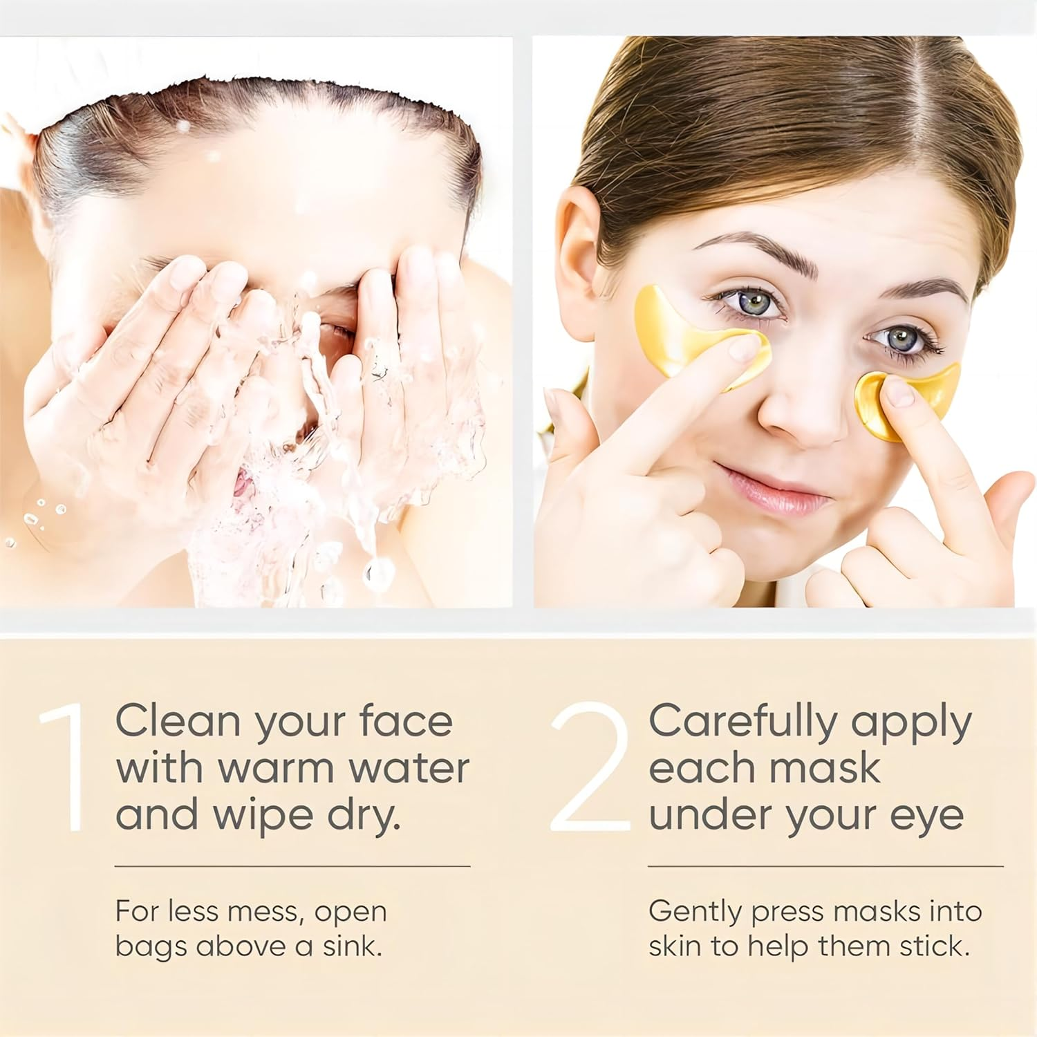 24K Gold Eye Mask, 20 Pairs Eye Patches, Collagen Under Eye Mask, Wrinkle Pat... - Picture 5 of 14