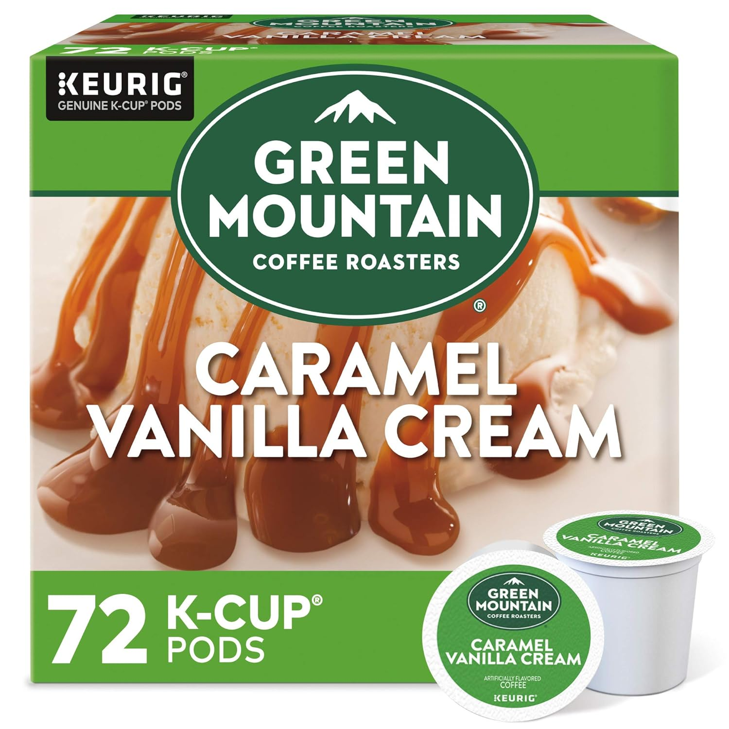 Caramel Vanilla Cream Keurig Single-Serve K-Cup pods, Light Roast Coffee, 72 Count