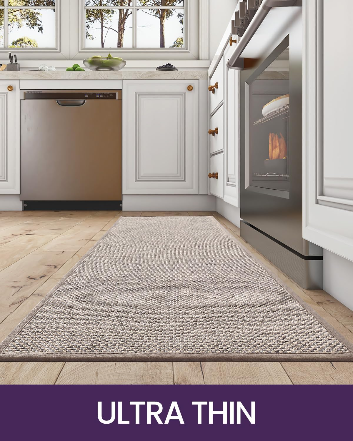 DEXI Kitchen Rugs and Mats for Floor, Non Slip Washable Absorbent Thin Woven ... - Picture 7 of 13