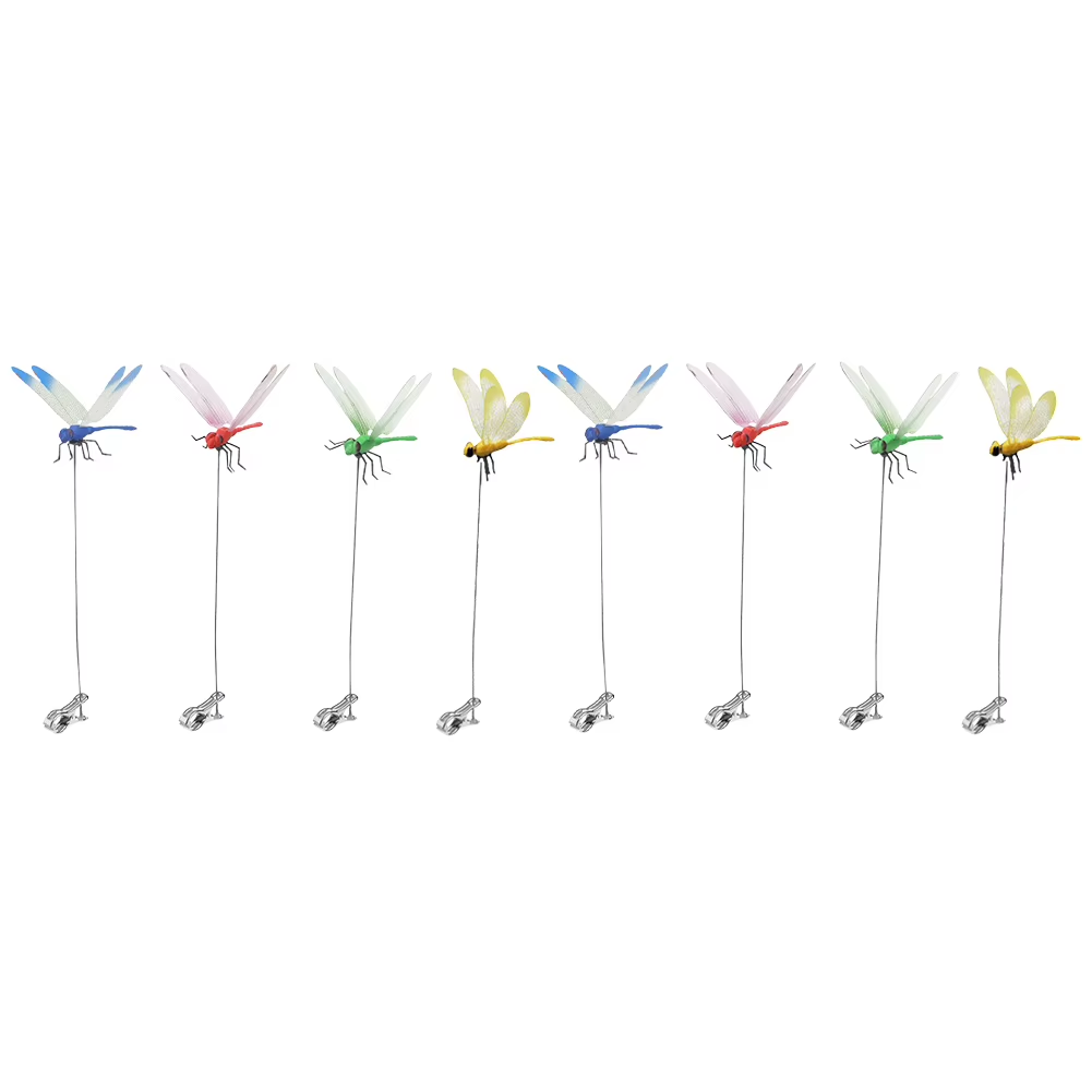 20 PCS Fake Dragonfly Clips Clip on Dragonfly for Outdoors 3D 