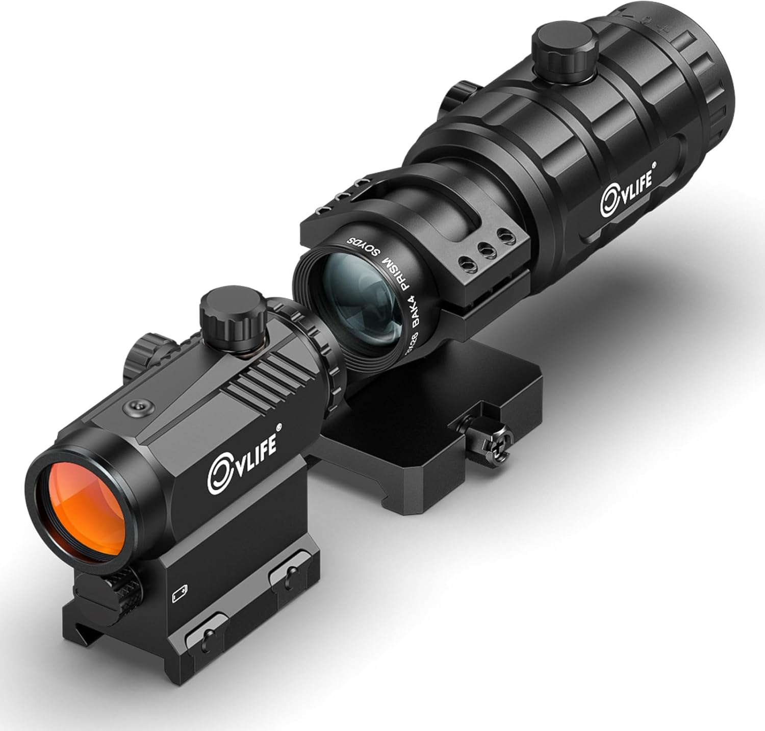 CVLIFE Motion Awake Red Dot and Magnifier Combo, Auto Brightness Adjustment, 3 MOA Red Dot with 3X Magnifier, Absolute Co-Witness Optic, Open Reflex Optic Sight with Flip-To-Side Mount.
