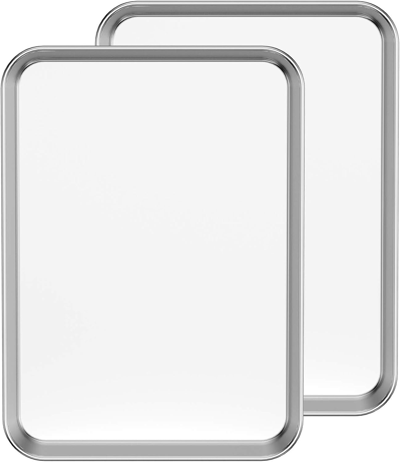 2Pc 18 Stainless Steel Baking Sheets Commercial Grade Rust-Free Easy Clean