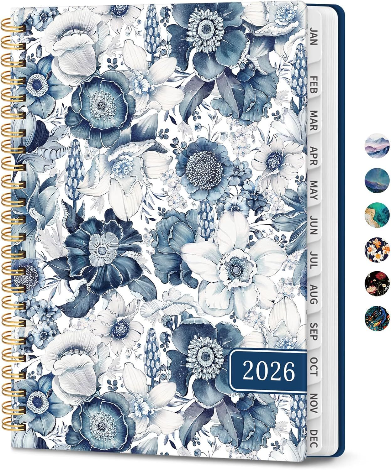 2026 Planner, Monthly and Weekly Calendar Planner for Women, Jan 2026 - Dec 2026, Hardcover Pretty 2026 Agenda Planner Book with Tabs, Spiral Bound, Perfect for School Office Home Supplies, 6.3