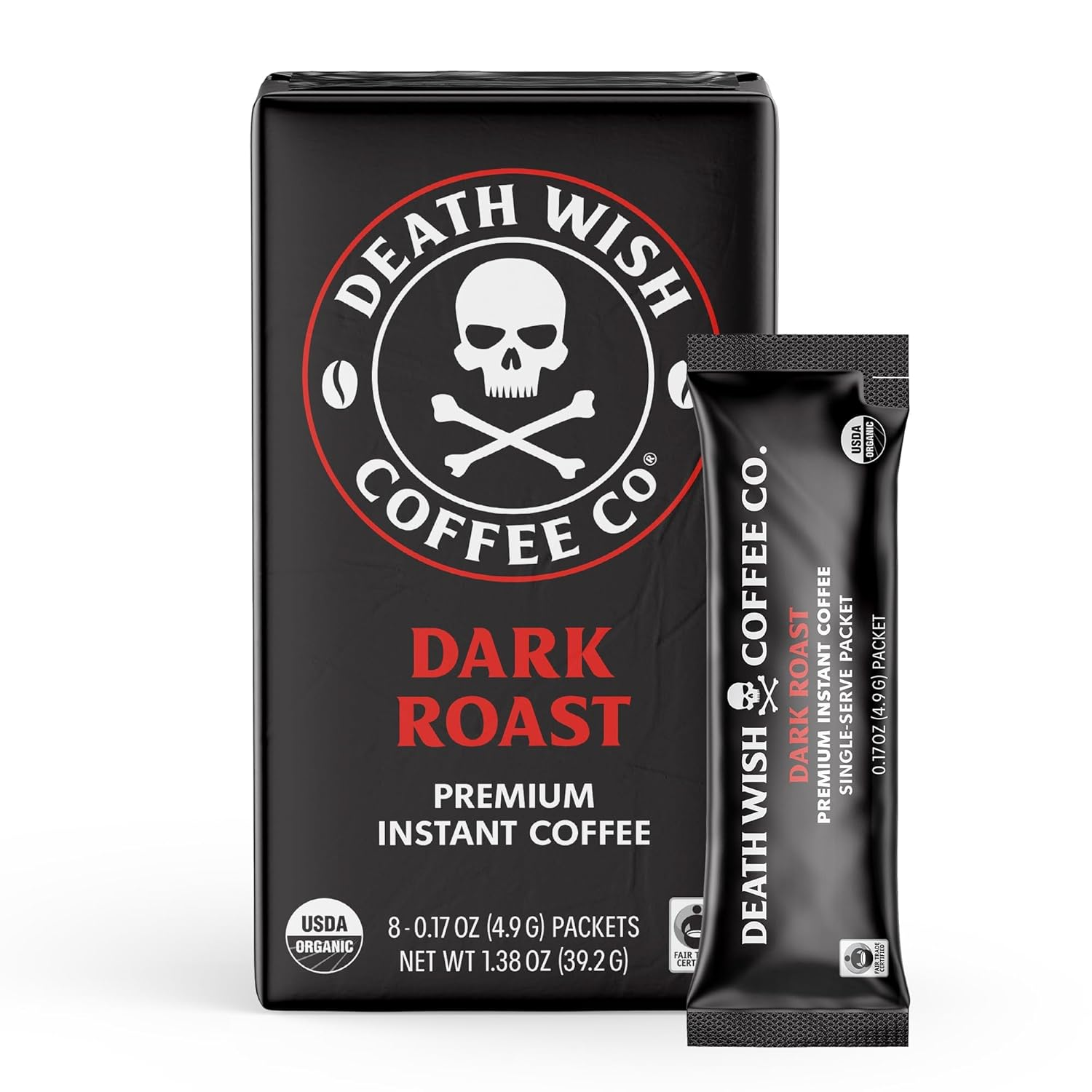 Black Riffle  Instant Dark Roast Coffee Packets, Organic, 8 Count