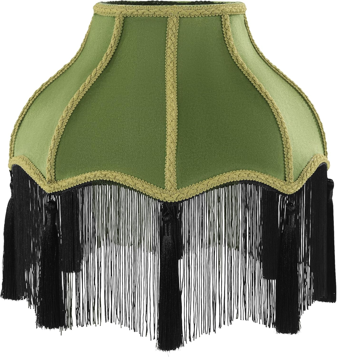 Victorian Lamp Shade, Velvet Vintage Lampshade with Tassel and Fringe, 6.4