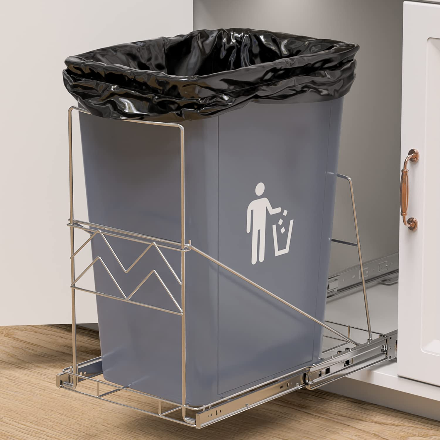 Kit deslizable bote basura gabinete ajustable para 7 en 11 gal sin bote incluido