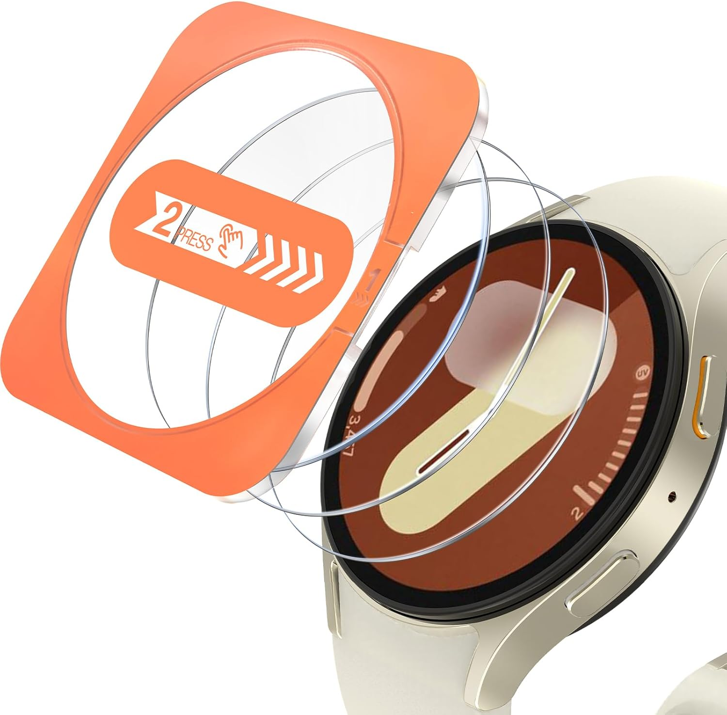 YMHML 3 Pack for Samsung Galaxy Watch 7 40Mm Screen Protector with Auto-Alignment Easy Installation Kit Frame, Tempered Glass Waterproof HD Clear Film for Galaxy Watch 7 Accessories