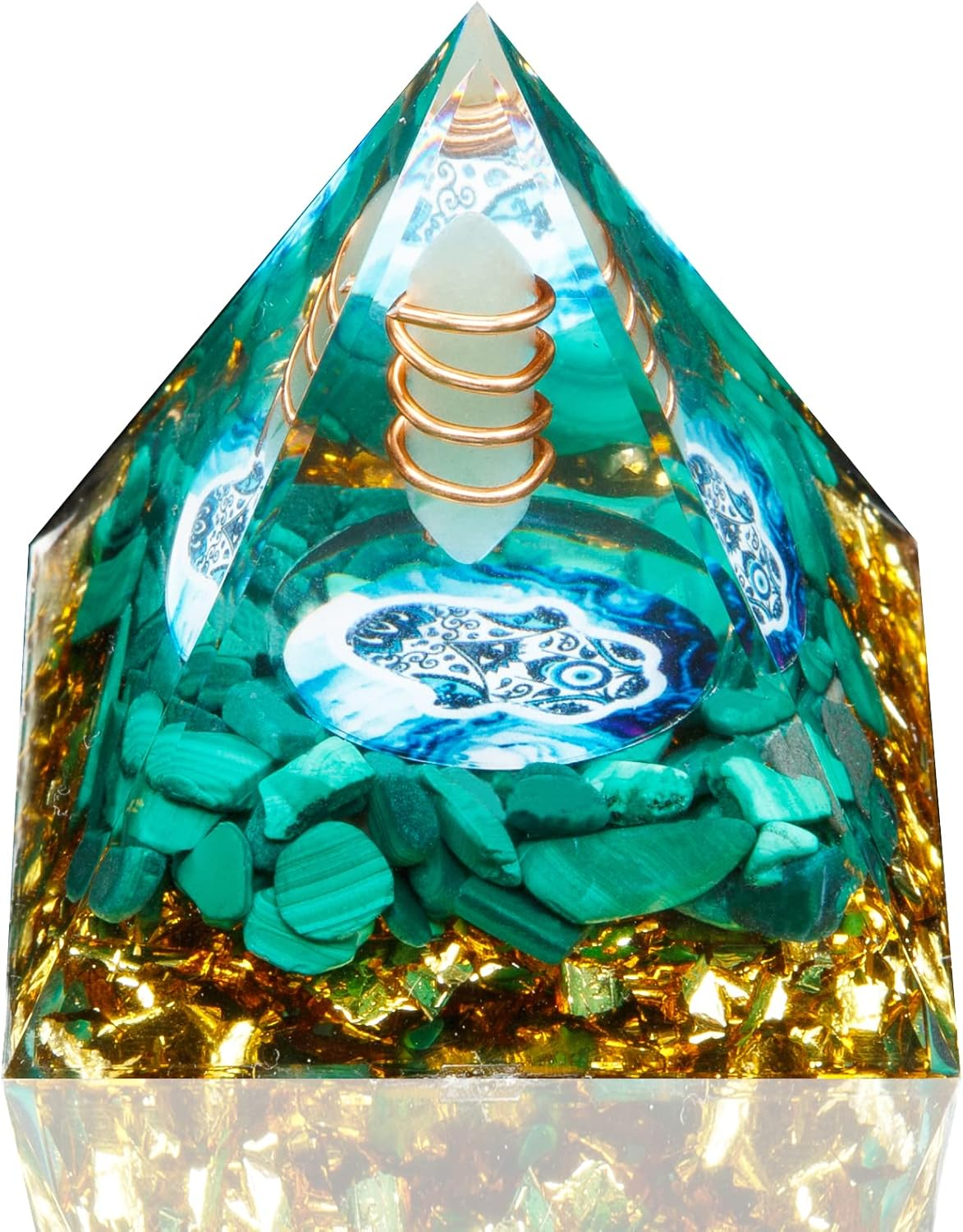 Orgone Pyramid Healing Crystal Positive Energy Generator Good Luck & Wealth