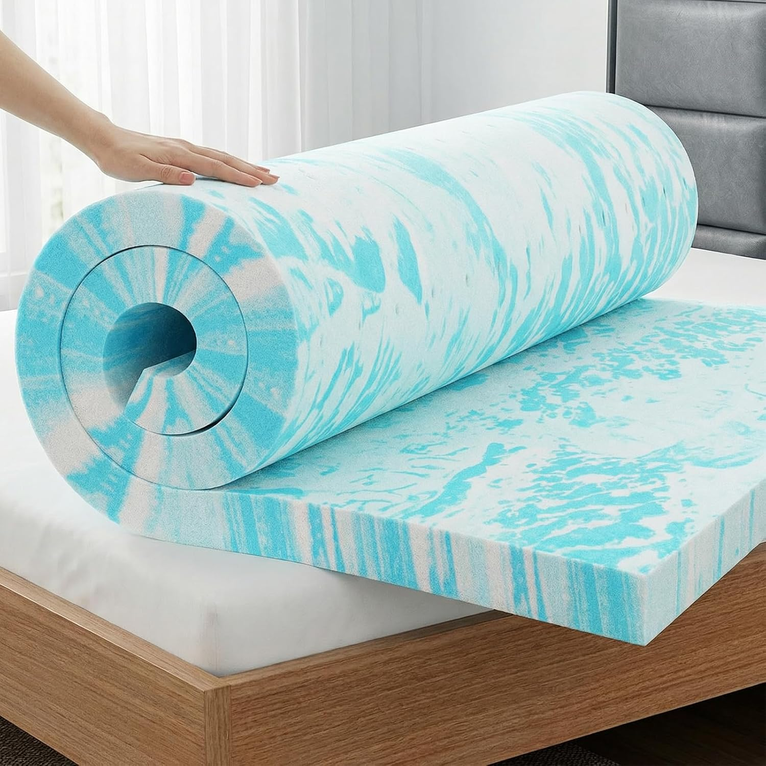 Gel Memory Foam Mattress Topper, Twin 2 Inch, Cooling Gel Infused Soft Comfy Breathable, Pressure-Relieving, Certipur-Us Certified