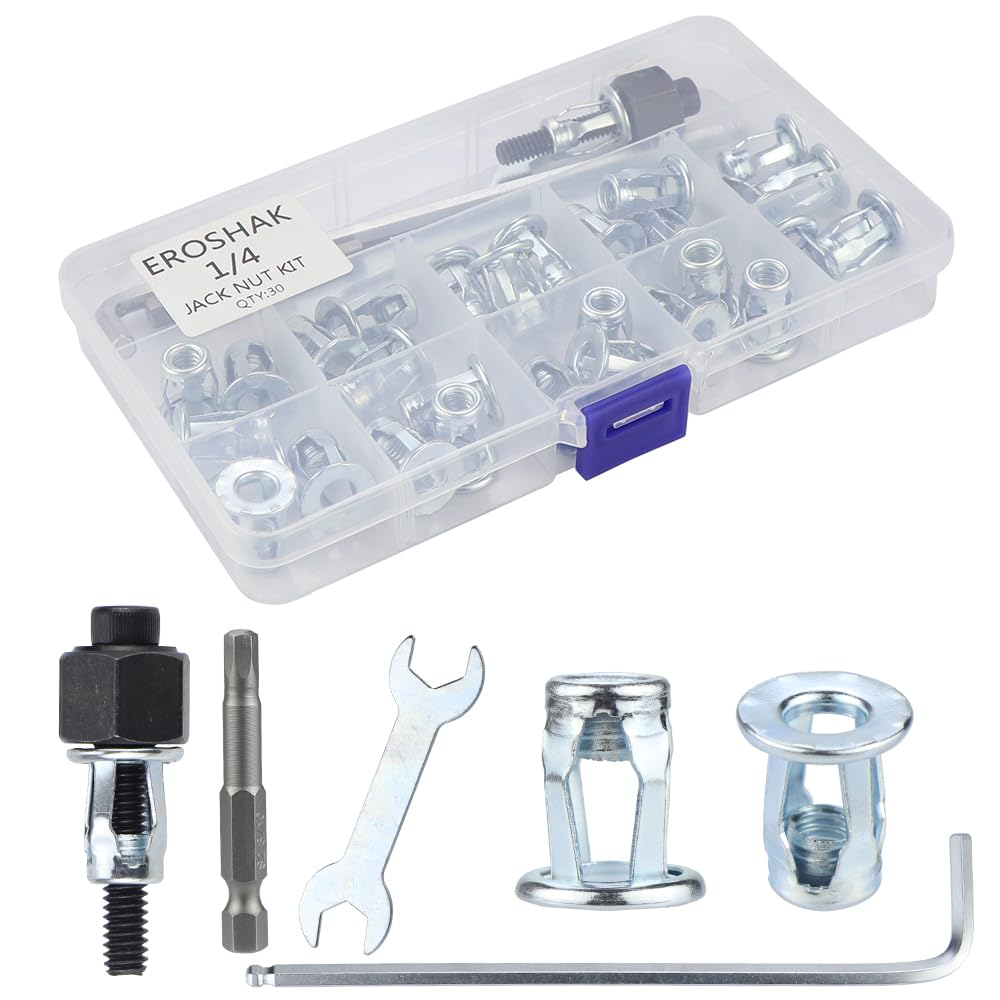 1/4 Jack Nut & Tool Set - Essential Rivnuts for Plastic & Hardboard