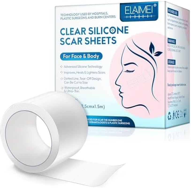 Silicone Scar Sheets, Professional Scar Tape(2.5 x 150cm Roll-1.5M), Reusable... - Picture 2 of 15