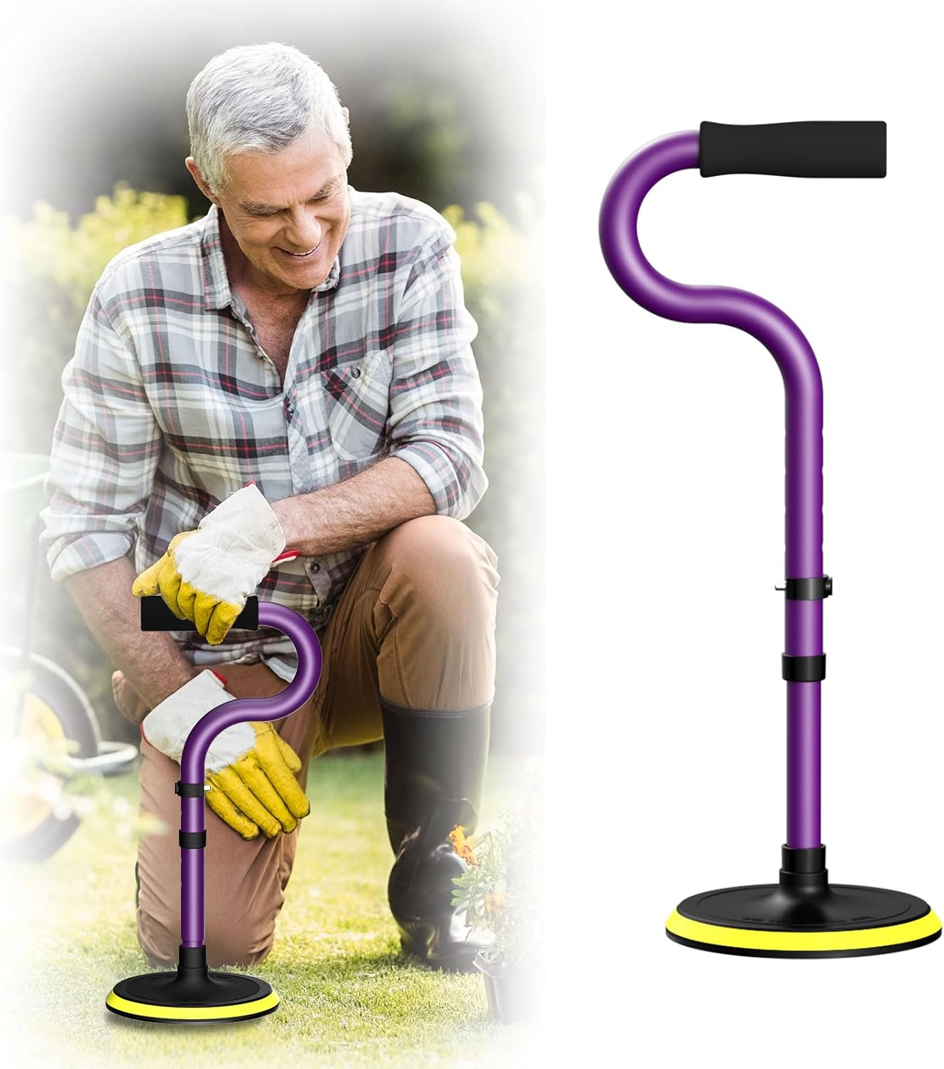 Mobility Aids Tool Device to Help Get up from Floor, Standing Aids & Supports Assist Devices for Seniors, Standing Mobility Aid for Rising Indoors, Garden, Housework Matte Purple (Matte Purple)