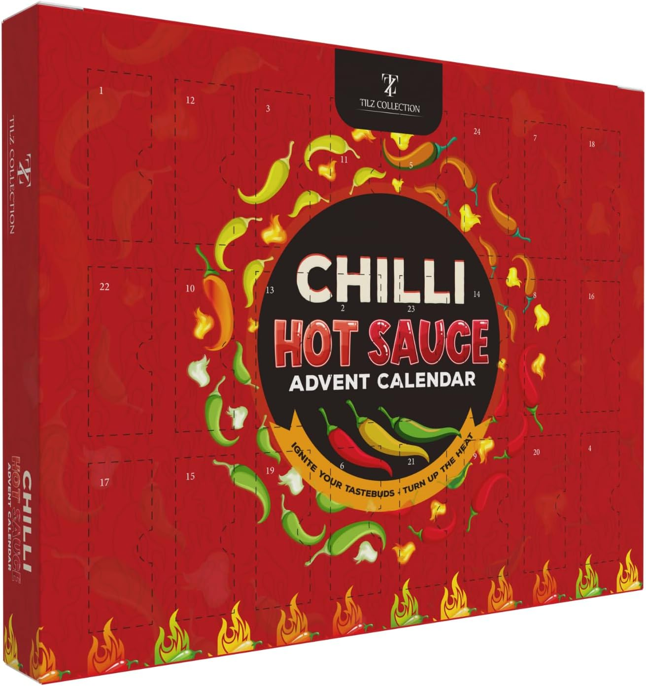 Hot Sauce Advent Calendar 2025-24 Days Chilli Sauce Advent Calendar 2025 Men, Non-Chocolate Women Chilli Challenge Hot Sauce (Red)