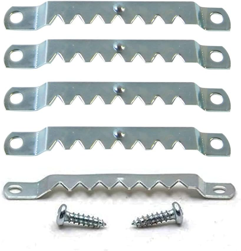 10 Pack Large Sawtooth Picture Hangers with Screws for Canvas - Steel with Zinc Finish - Silver
