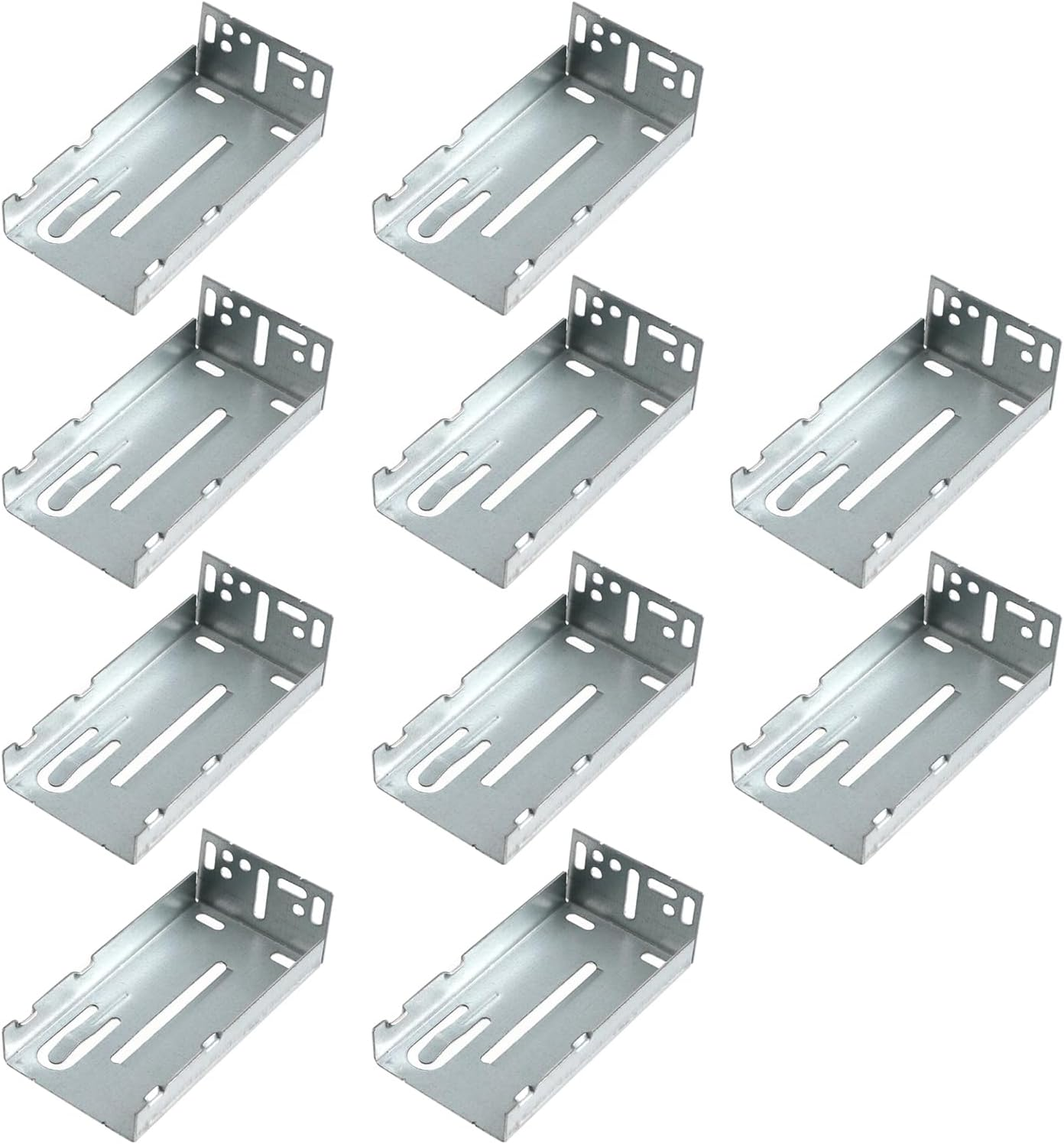 10 Pcs Rear Mounting Brackets Metal Drawer Slides Brackets for Cabinet, Suitable for 1.77 Inch (45 Mm) Width Drawer Slides
