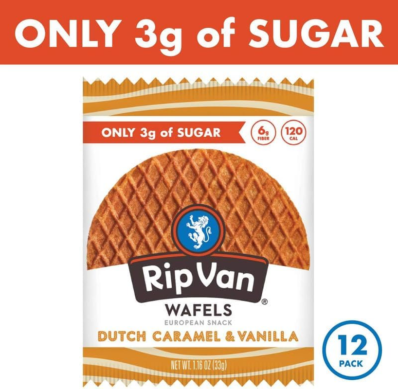 Rip Van Wafels Dutch Caramel & Vanilla Stroopwafels - Healthy Snacks - Non GM... - Picture 4 of 14