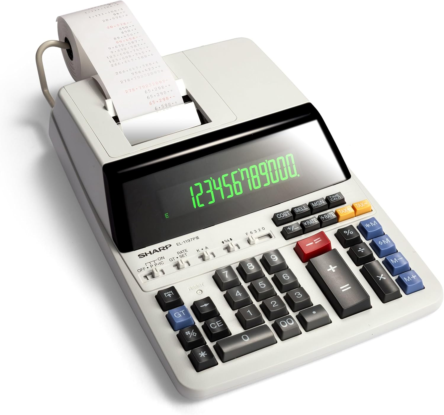 EL-1197PIII Heavy Duty Color Printing Calculator with Clock and Calendar