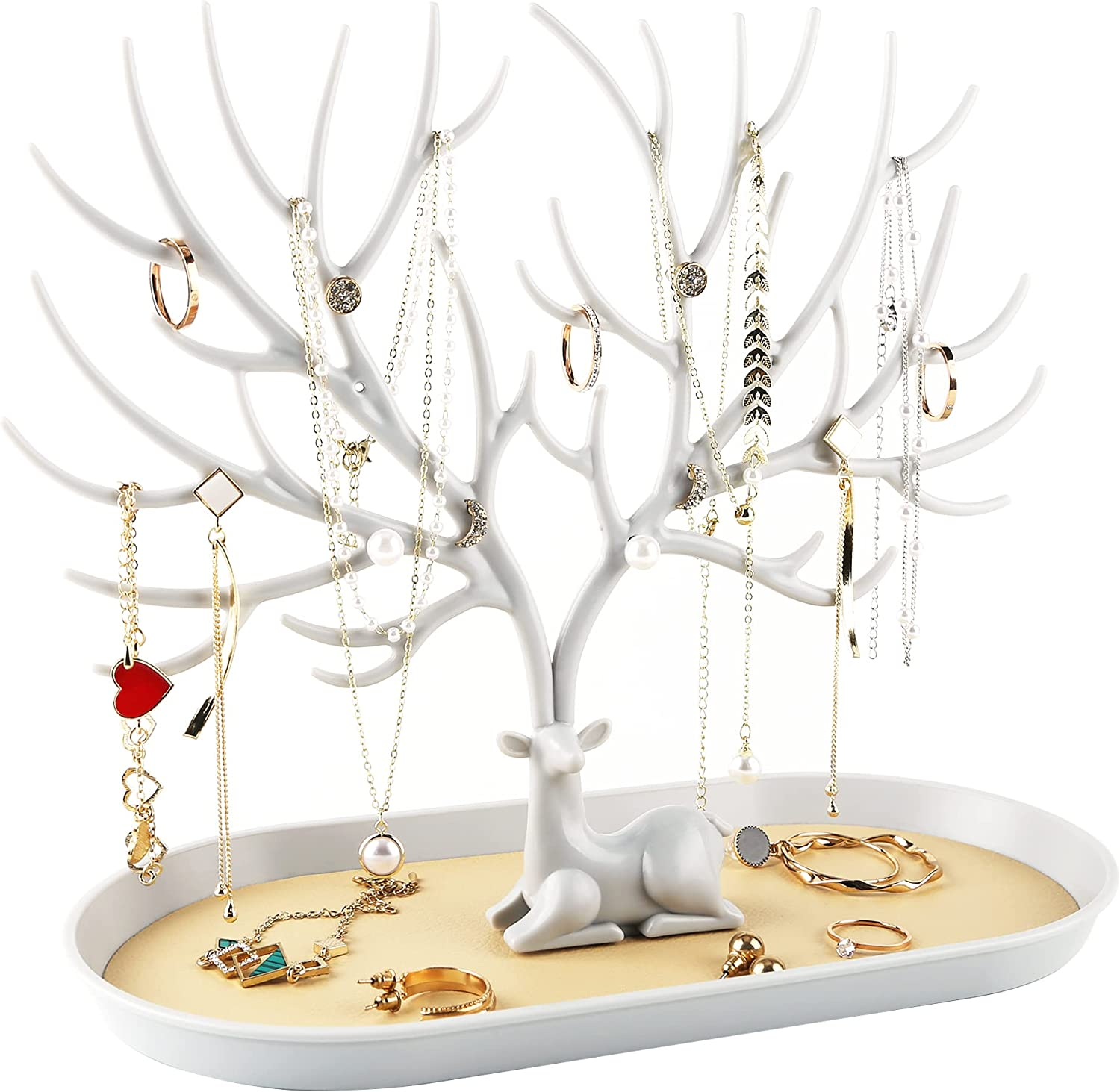 Antlers Jewelry Display Stand,Tree Tower Rack Hanging Organizer for Ring Earrings Necklace Bracelet