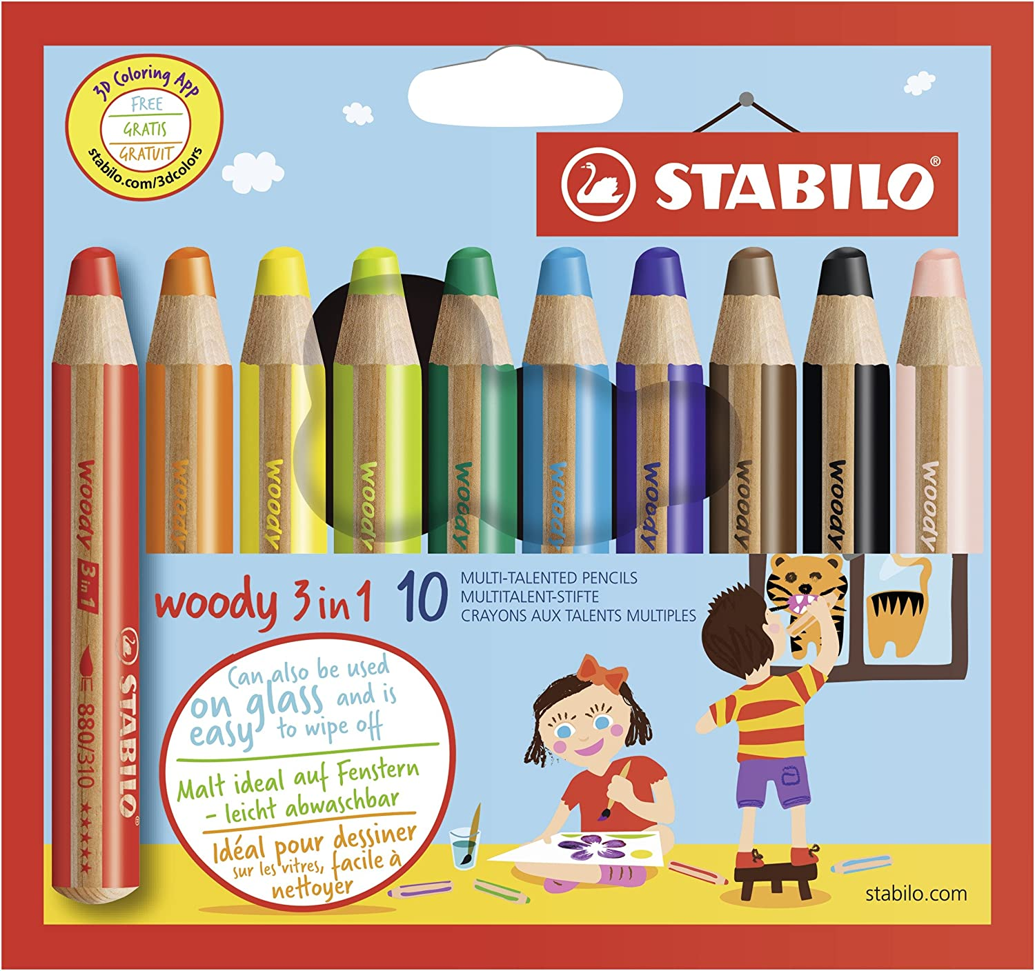 Multi-Talented Pencil STABILO Woody 3-In-1 Box Set of 18 Assorted Colours + S... - Picture 11 of 12