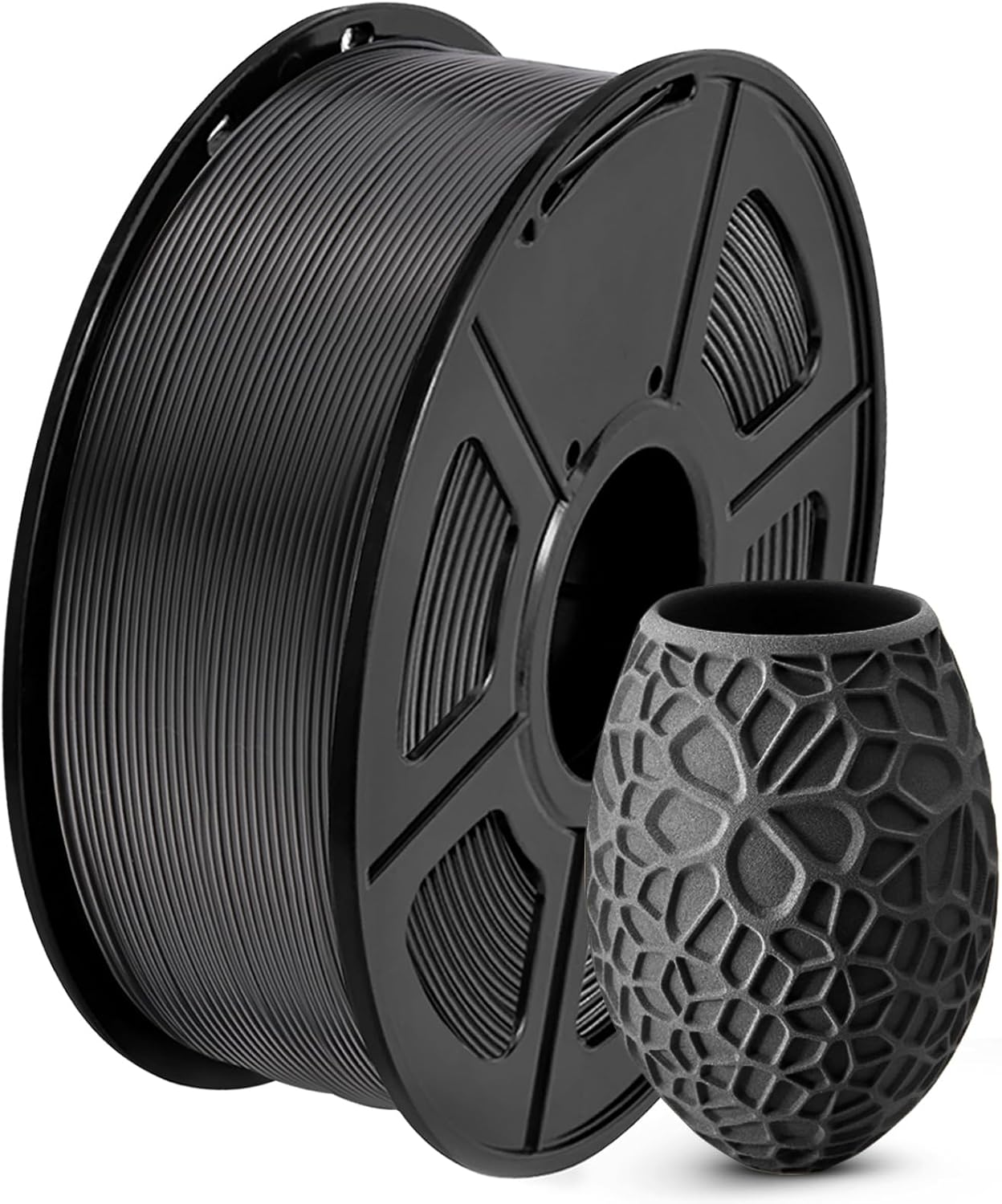 PLA 3D Printer Filament PLA Filament 1.75Mm, Neatly Wound PLA 3D Printing Filament 1.75Mm, Dimensional Accuracy +/- 0.02 Mm, Fit Most FDM 3D Printers, 1Kg Spool (2.2Lbs), PLA Black