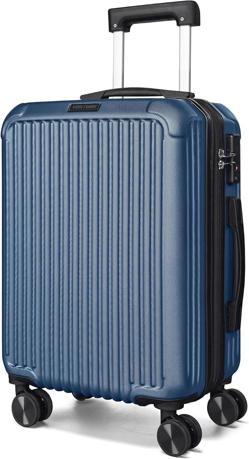 Carry on Luggage 22X14X9 Airline Approved, Durable Hard Shell Carry on Suitcases with Wheels, Expandable Hardside Lightweight Travel Luggage with TSA Lock, Royal Blue