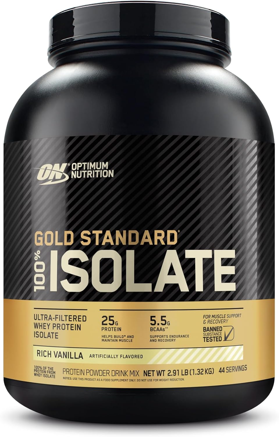 Gold Standard 100% Isolate, Rich Vanilla, 2.91 Pounds, 44 Servings (Packaging May Vary)