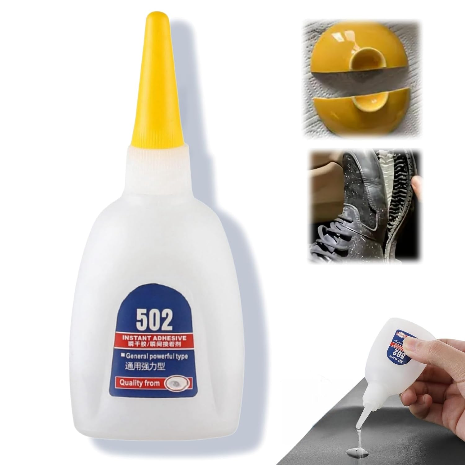 502 Super Glue Quick Drying Strong Waterproof Adhesive Clear Plastic Metal