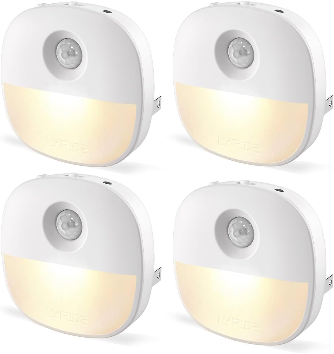 Motion Sensor Night Light Plug in with Motion Sensor and Dusk-to-Dawn Sensor 3 Modes Ideal for Bedroom, Hallway, Kitchen, Stair, Compact Size 4 Pack