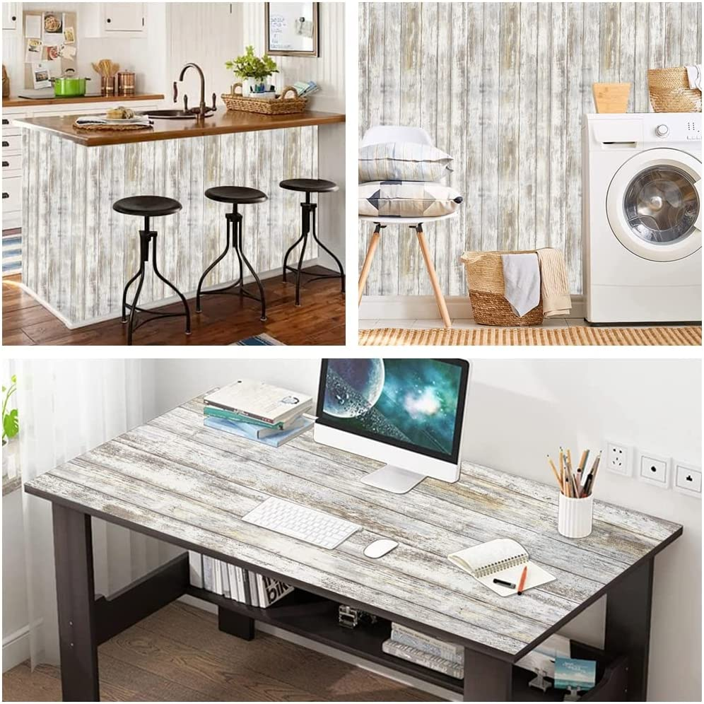 Arthome Distressed Wood Paper 43.5x610cm Self-Adhesive Removable Wood Peel an... - Picture 7 of 17