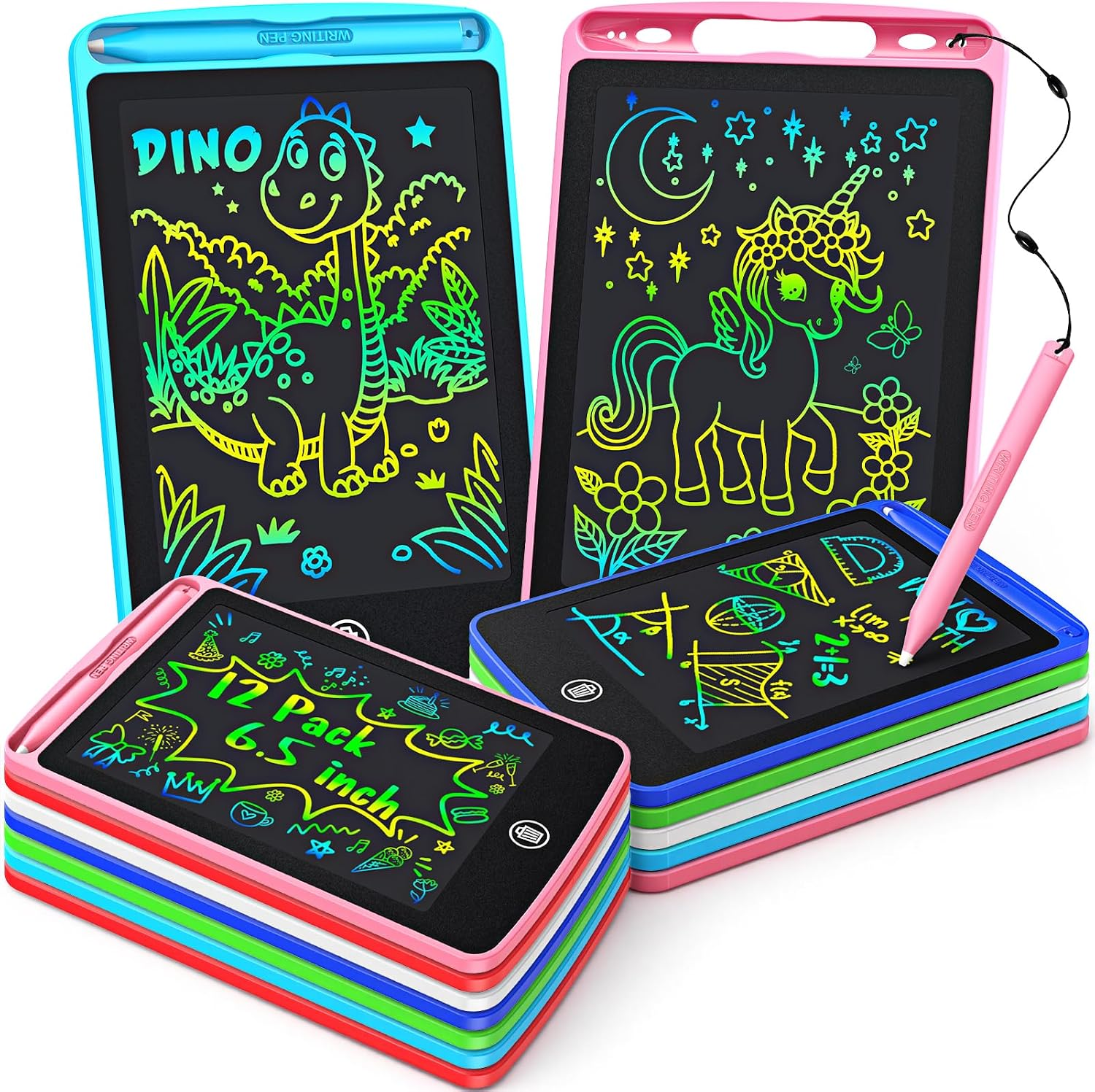 Party Bag Fillers for Kids, 12-Pack 6.5 Inch Lcd Drawing Tablet for Kid Drawing