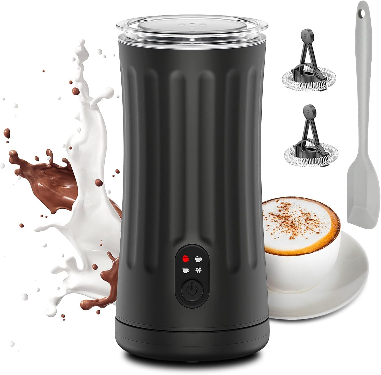 Ovetedot Milk Frother, 4-in-1 Milk Frother Electric, Hot and Cold Foam Maker ... - Picture 4 of 13