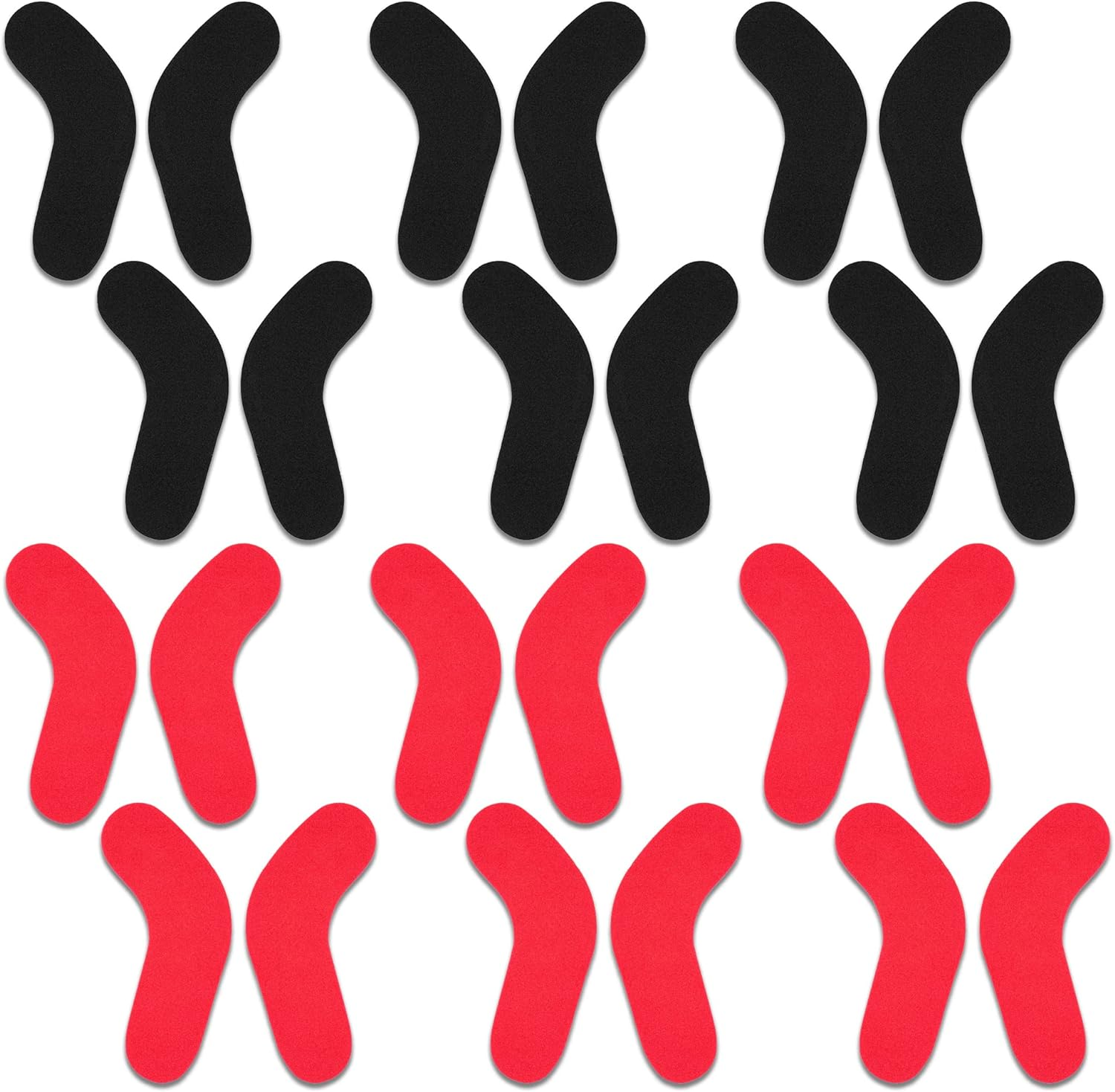 24Pcs Ski & Snowboard Boots Fitting J Bars Self-Adhesive Foam Padding to Reduce Heel Lift & Ankle Blisters While Skiing or Snowboarding, Also Called L-Bar Ski Boots Inserts Pad