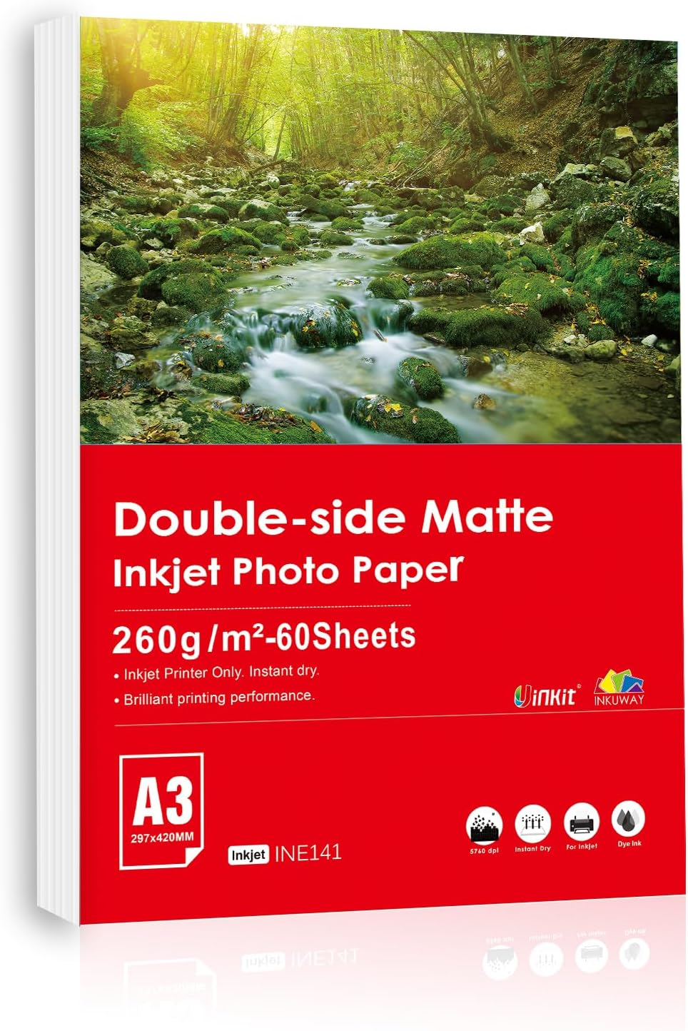 INKUWAY 260gsm Thick Double Sided Matte Photo Paper Inkjet A4 100sheets Matt ... - Picture 16 of 16