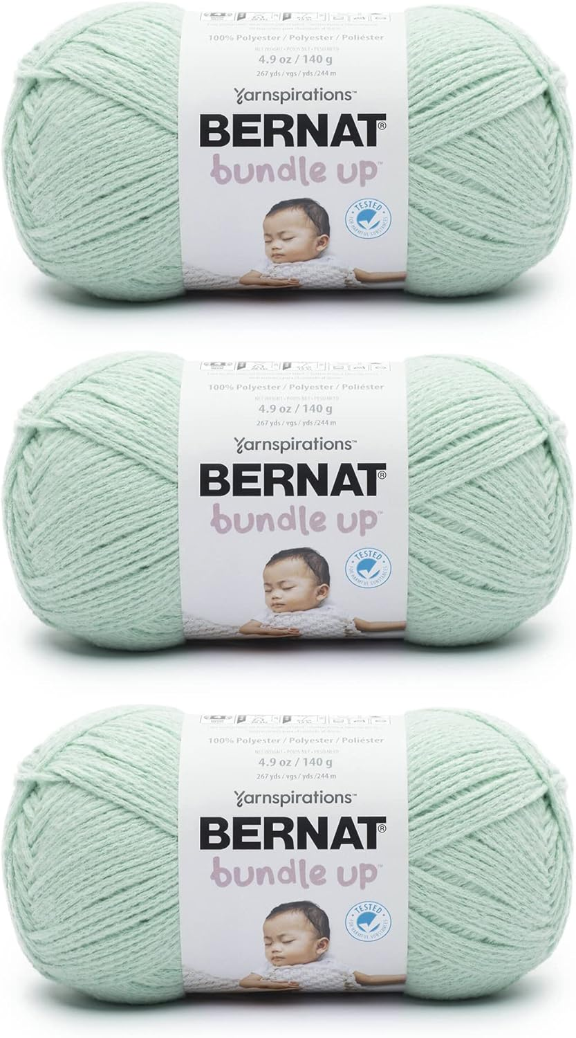 Bernat Bundle Up Green Mist Yarn - 3 Pack of 141g/5oz - Polyester - 4 Medium ... - Picture 5 of 13