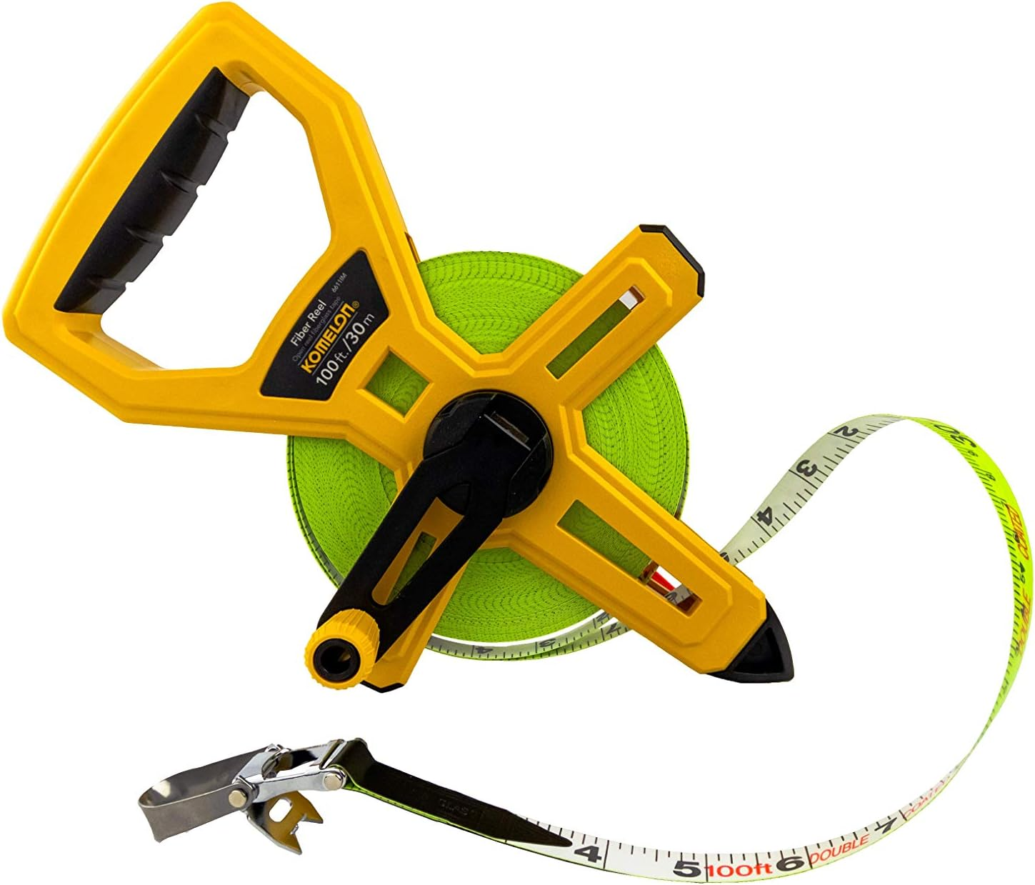 6611IM Fiber Reel Long Open Reel Tape Measure Inch/Metric Scale with Double Nylon Coated Fiberglass Blade, 100-Feet-30M by 1/2-Inch