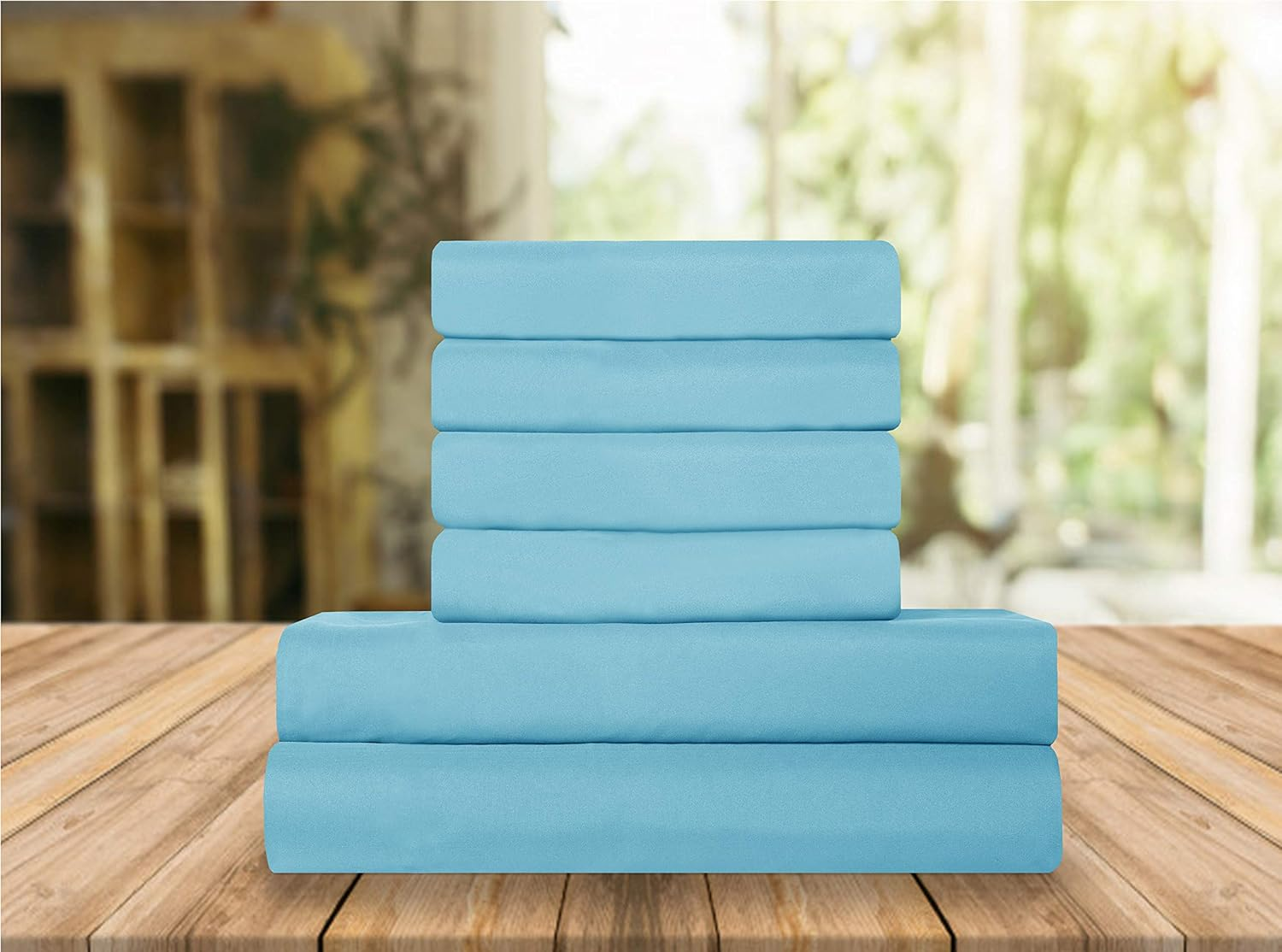 Elegant Comfort Premium Hotel Quality Flat Sheet - Full Size, 1500 Microfiber, Wrinkle-Free, Aqua - View #2