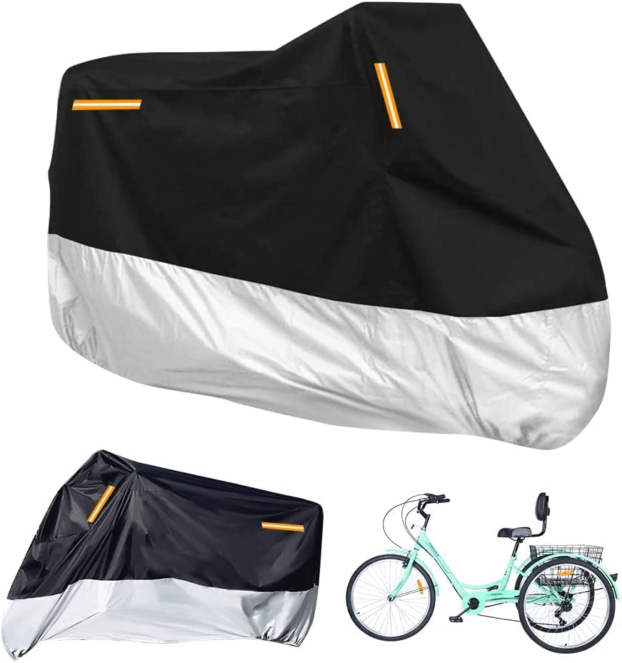 Premium Adult Tricycle Cover, Fit All 3-Wheel Bike or Motorcycles Outdoor and Indoor Storage, 104