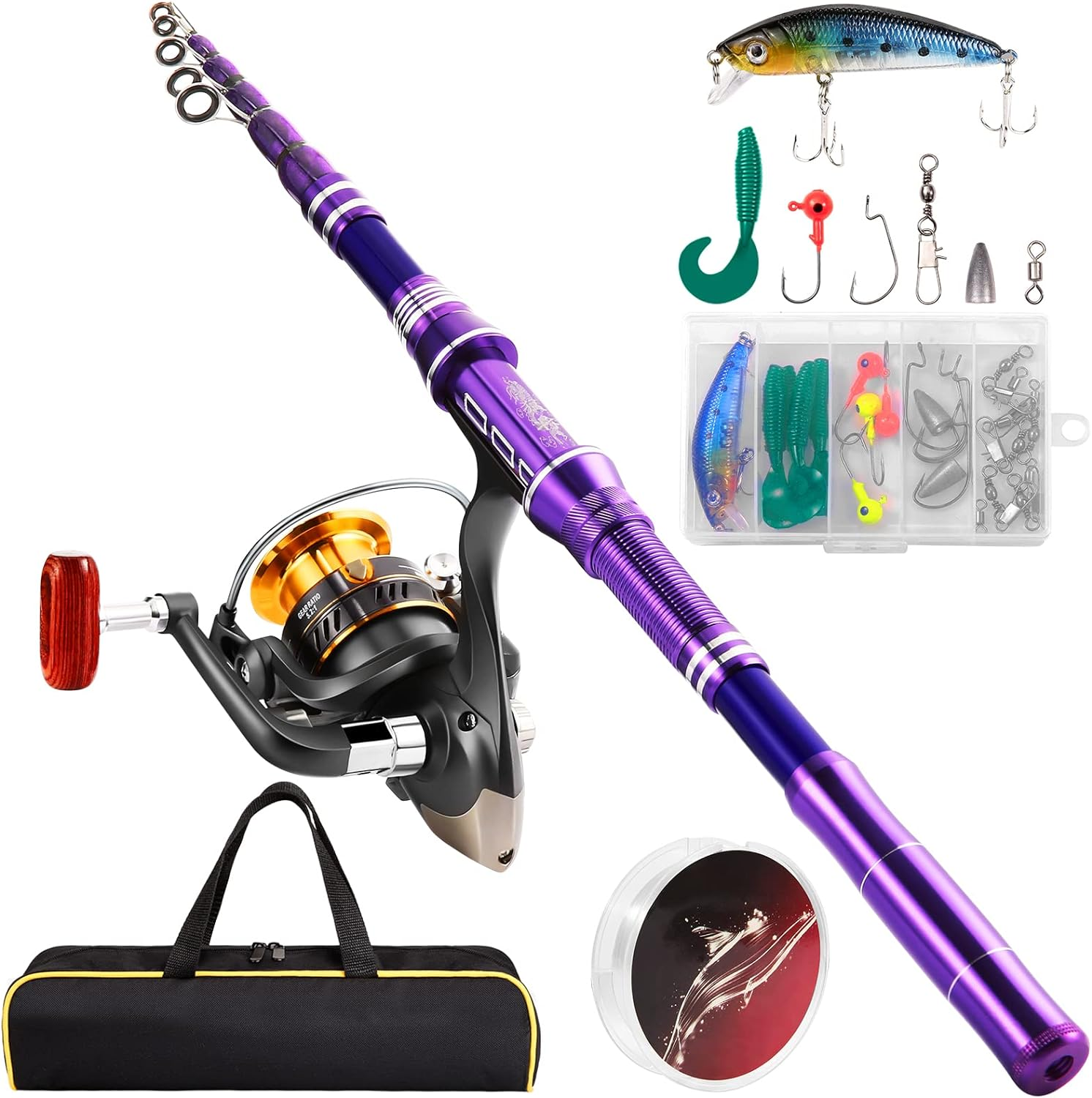 Telescopic Fishing Rods And Reel Combos, 2PCS 5.9ft Carbon Fiber - View #4