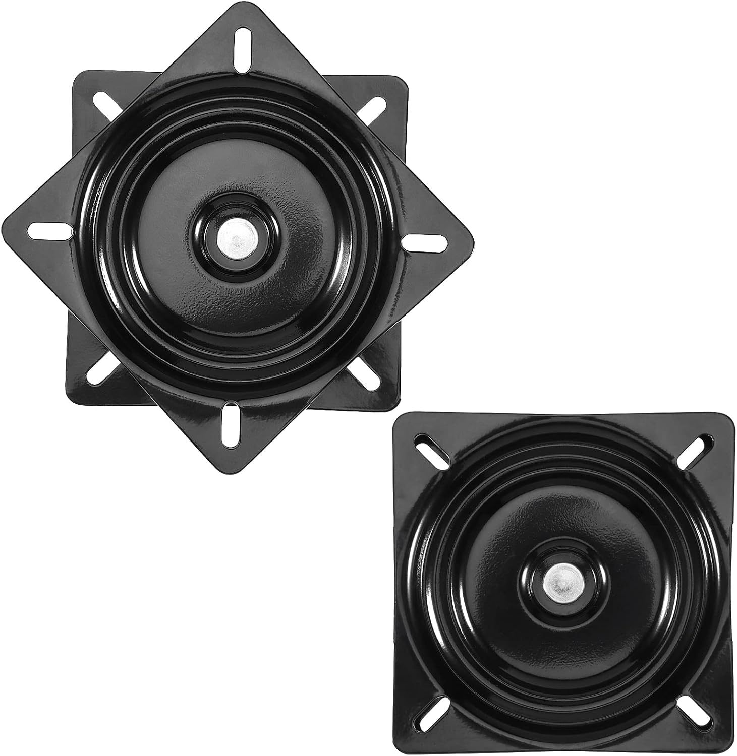 2 PCS 8 Inch Black Swivel Plate Heavy Duty Ball Bearing Bar Stool Swivel Plat...