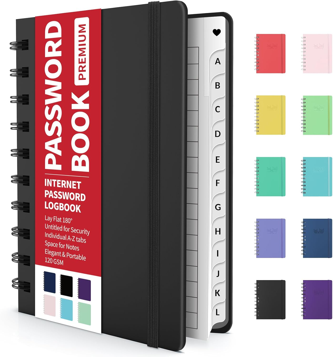 Forvencer Password Book with Individual Alphabetical Tabs, 4