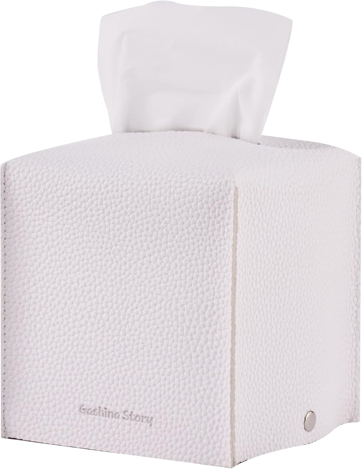 Non-Falling Tissue Box Cover - Premium PU Faux Leather Kleenex Holder - 5