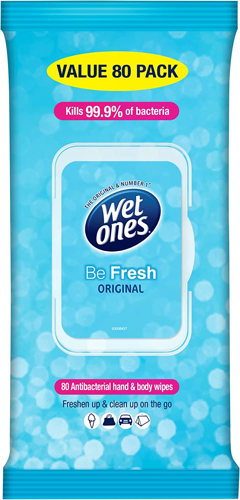 Wet Ones Be Fresh Antibacterial Hand & Body Wipes, Value Pack, 80 Wipes, Gent... - Picture 2 of 15