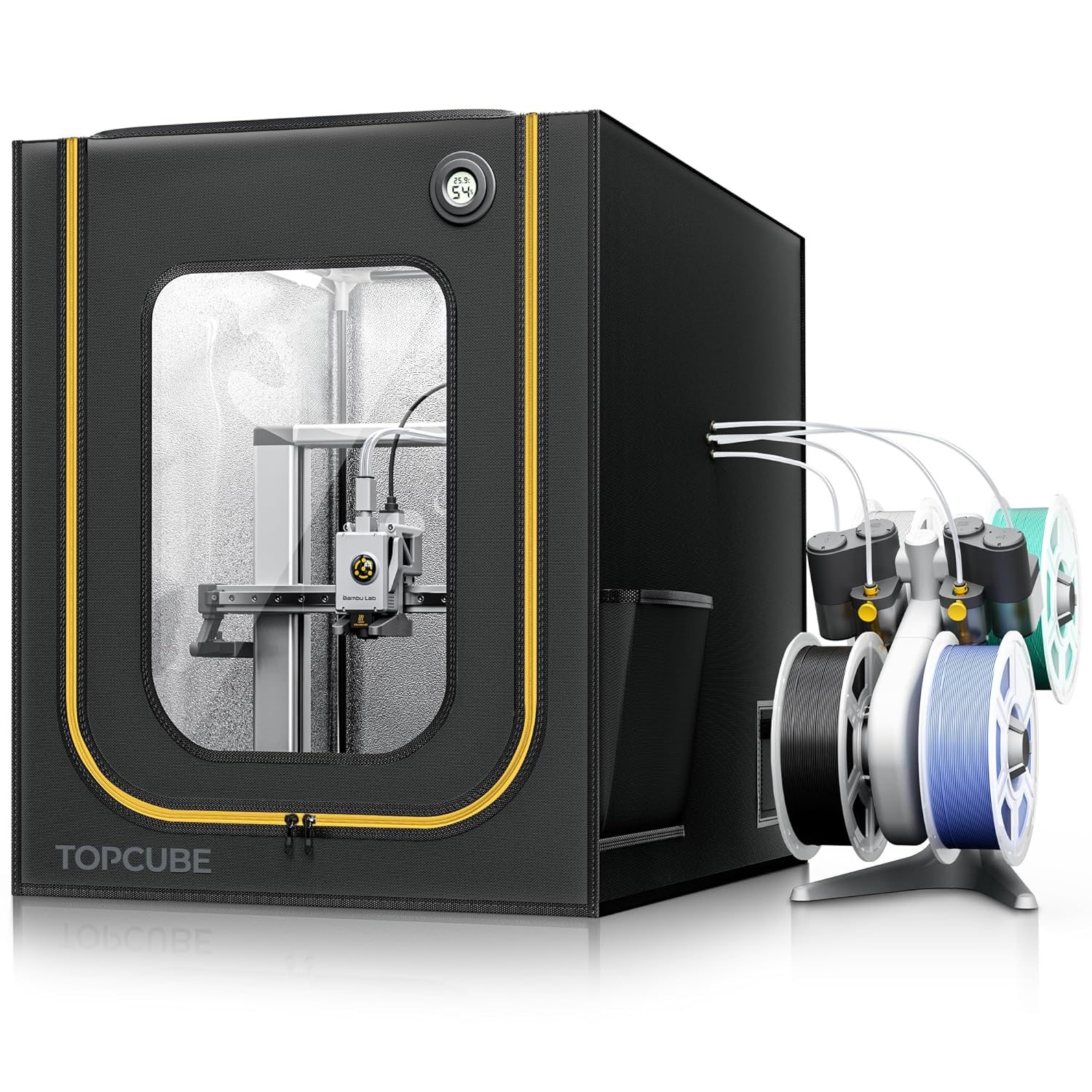 3D Printer Enclosure for Bambu Lab A1, Large Size Enclosure with LED Light, Fireproof Waterproof Dustproof Noise Reduction Constant Temperature 3D Printer Cover, 550X600X670Mm