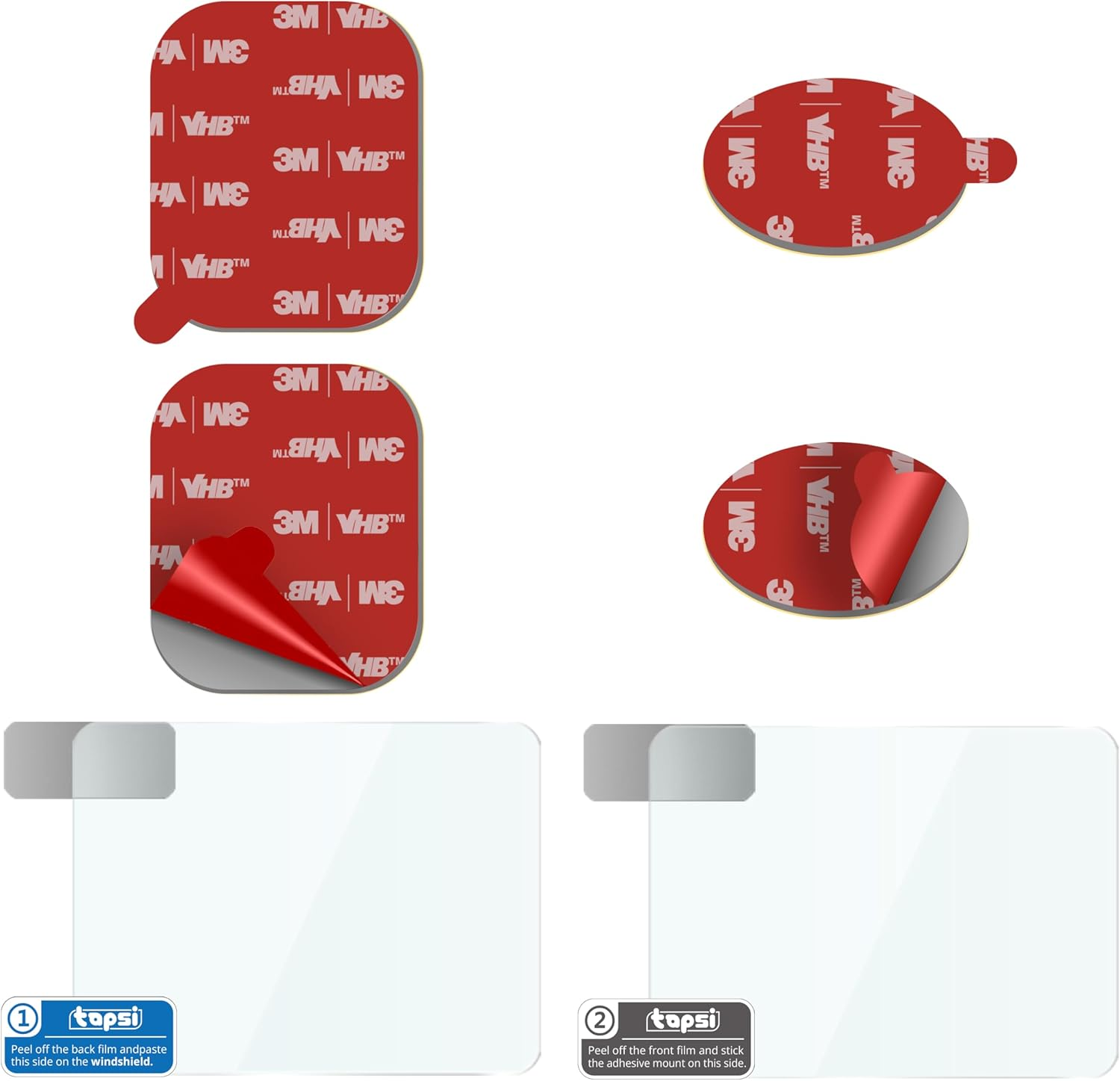 Pads Adhésifs Double Face 3M - Lot De 10, 44x34 Mm, Ultra-résistants, Pour Caméras Embarquées Et GPS