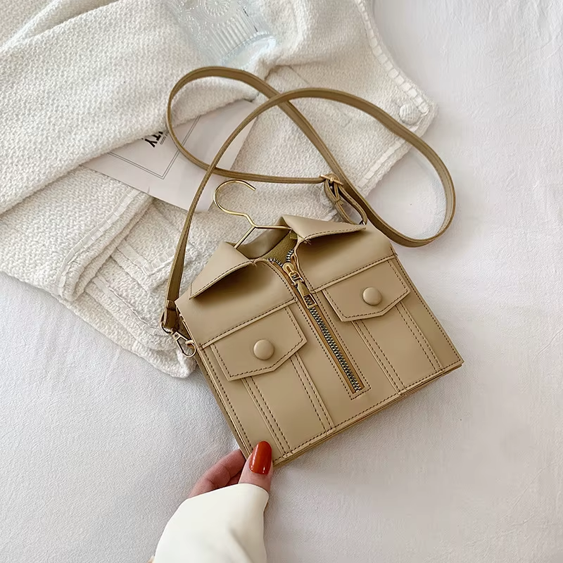 2025 New Women'S Retro Design Handheld One Shoulder Crossbody Bag Fashionable Simple Style Durable PU Material Lady Pattern