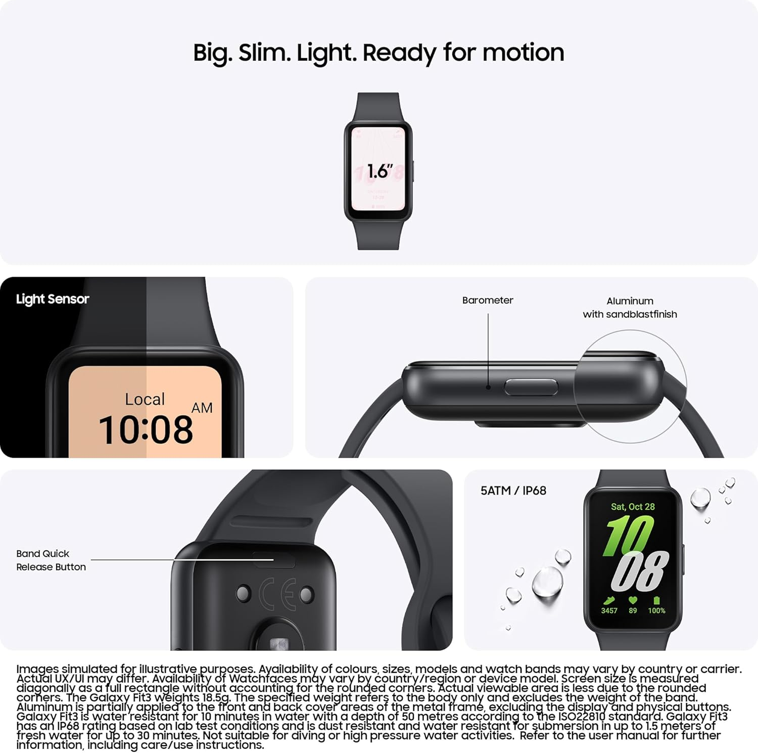 Samsung Galaxy Fit3, 13 Days Battery, Sleep Tracking Smartwatch, Grey - Picture 3 of 13
