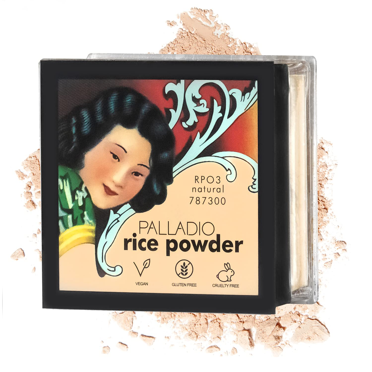 Palladio Rice Powder, Natural, Loose Setting Powder, Absorbs Oil, Leaves Face Looking and Feeling Smooth, Helps Makeup Last Longer for a Flawless, Fresh Look