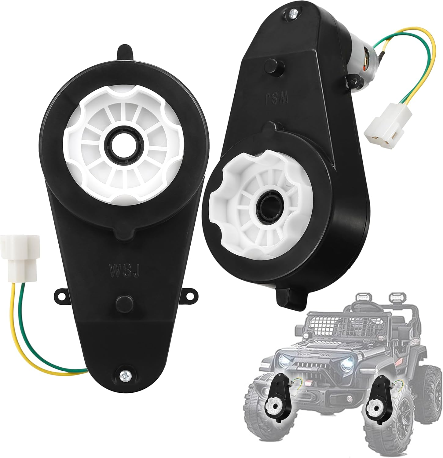 2Pcs 24V 30000RPM Kids Ride on Car Gearbox Motor